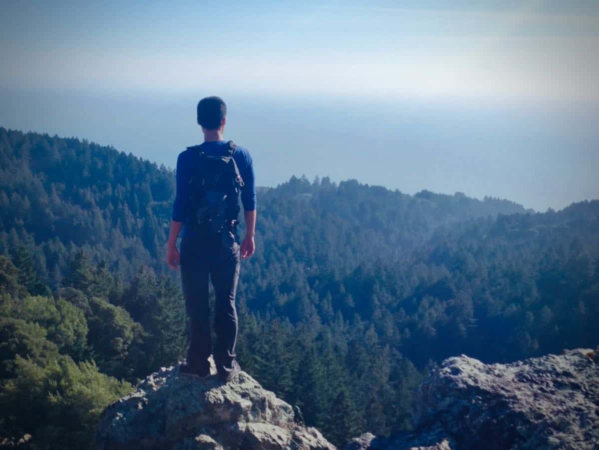 Kai looking out over the Pacific Ocean.